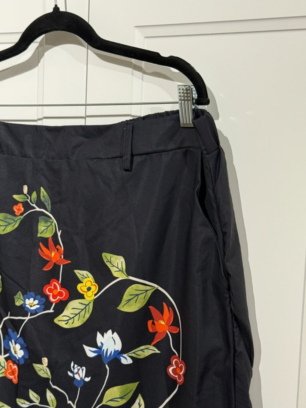 Black Floral Maxi Skirt 2X - Picture 7 of 9